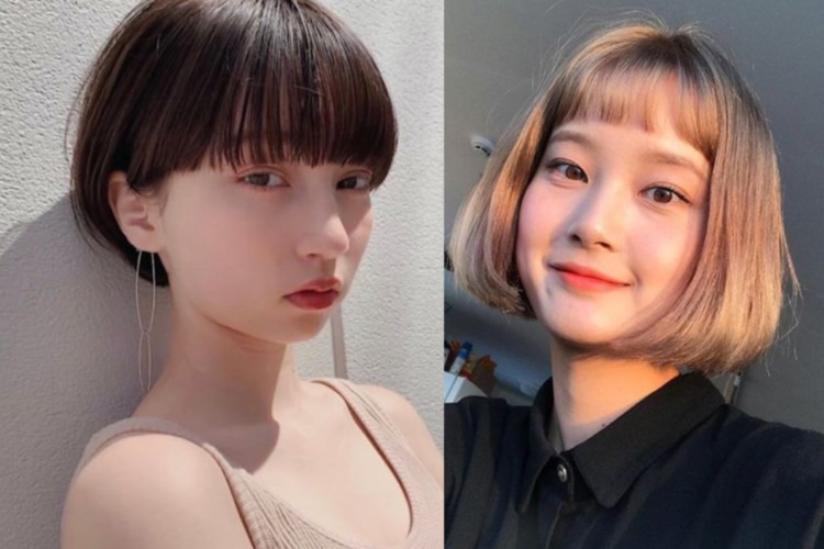 7 Model  Rambut  Pendek  Berponi Ala Korea Agar  Wajah Lebih  