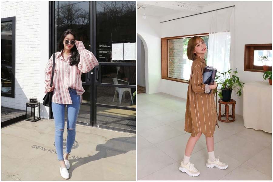 10 Ootd Baju Motif Garis Untuk Tubuh Pendek Womantalk