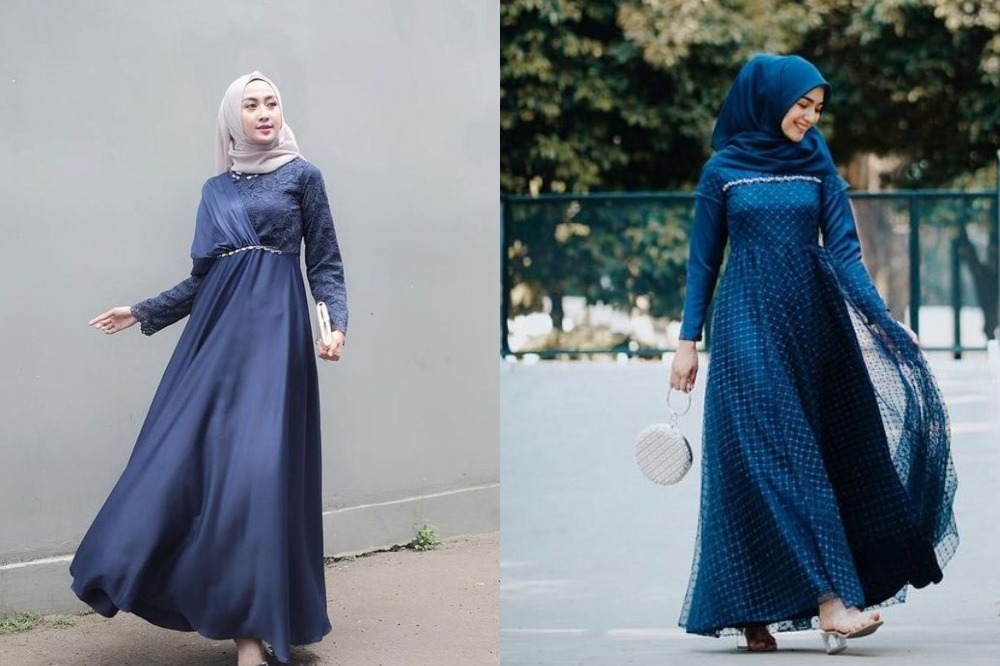 Anti Kusam Ini 7 Warna Hijab Yang Cocok Dipadukan Dengan Gamis Navy Anda Womantalk