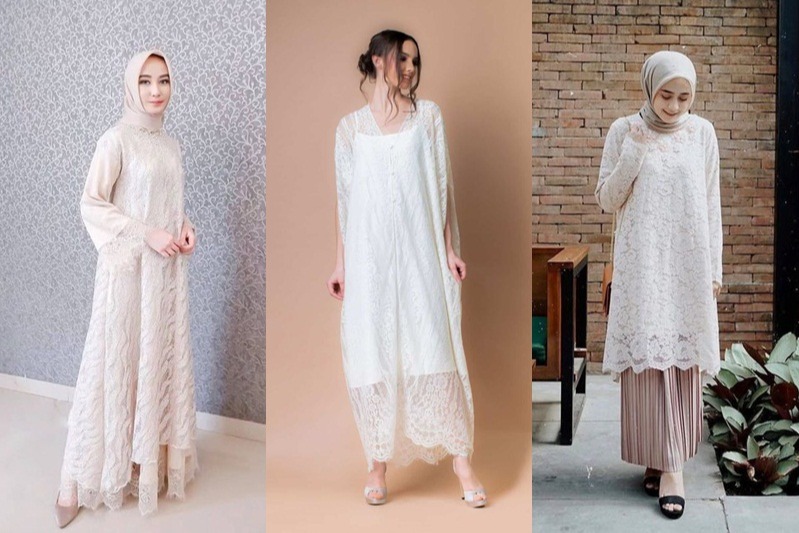 7 Ootd Dress Brokat Warna Putih Yang Simpel Dan Santun Untuk Lebaran Termasuk Hijaber Womantalk