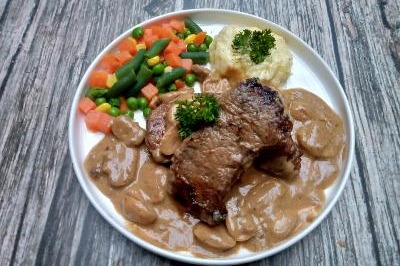 Resep Praktis Beef Steak With Mushroom Sauce Womantalk