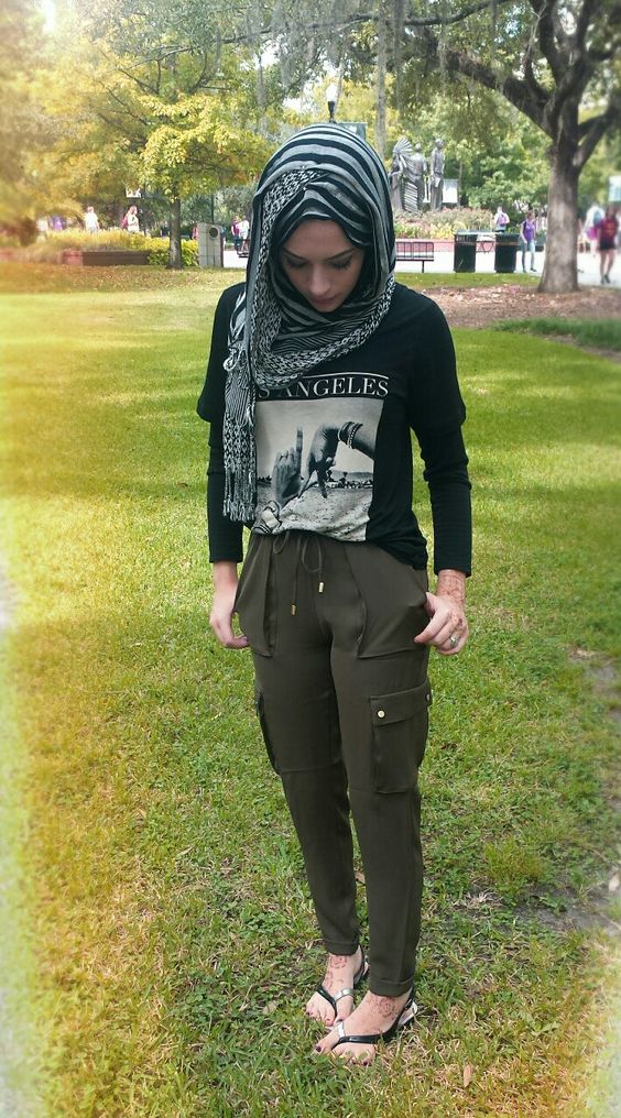 Cargo Ootd Hijab Celana Hijau Army | Jilbab Gallery