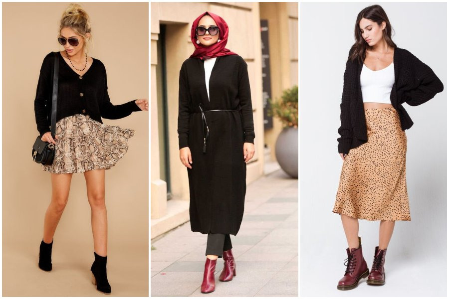 10 OOTD Cardigan Hitam Polos Yang Stylish Dan Tidak ...