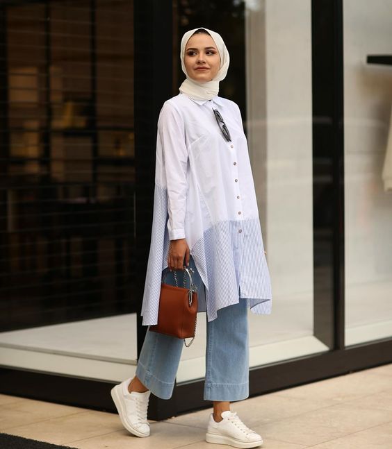 Ootd Celana Kulot Dan Tunik : 10 Gaya OOTD Hijab dengan Baju Tunik Ala