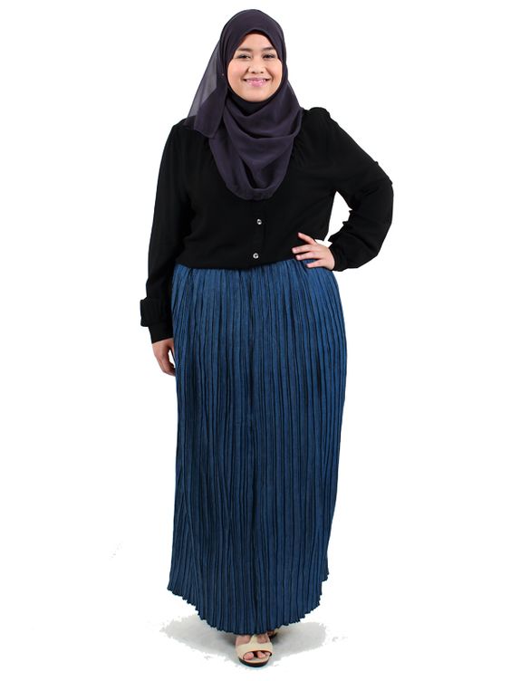 9 Padu Padan Rok Plisket Untuk Hijaber Bertubuh Gemuk Agar ...