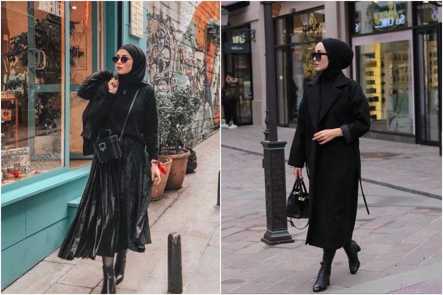 8 OOTD Hijab Serba Hitam Anti Bosan dan Bisa Buat Wajah ...