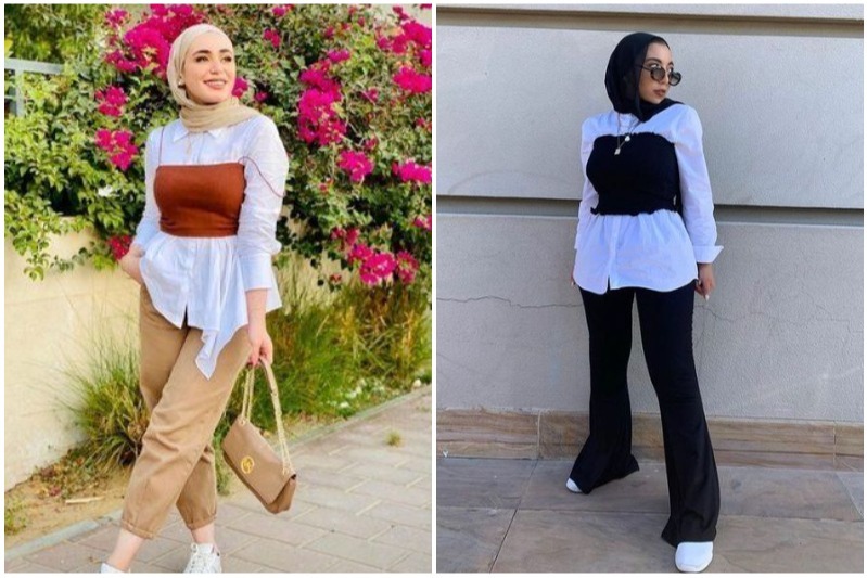 6 OOTD Padu Padan Baju Haram Jadi Lebih Santun Dipakai 