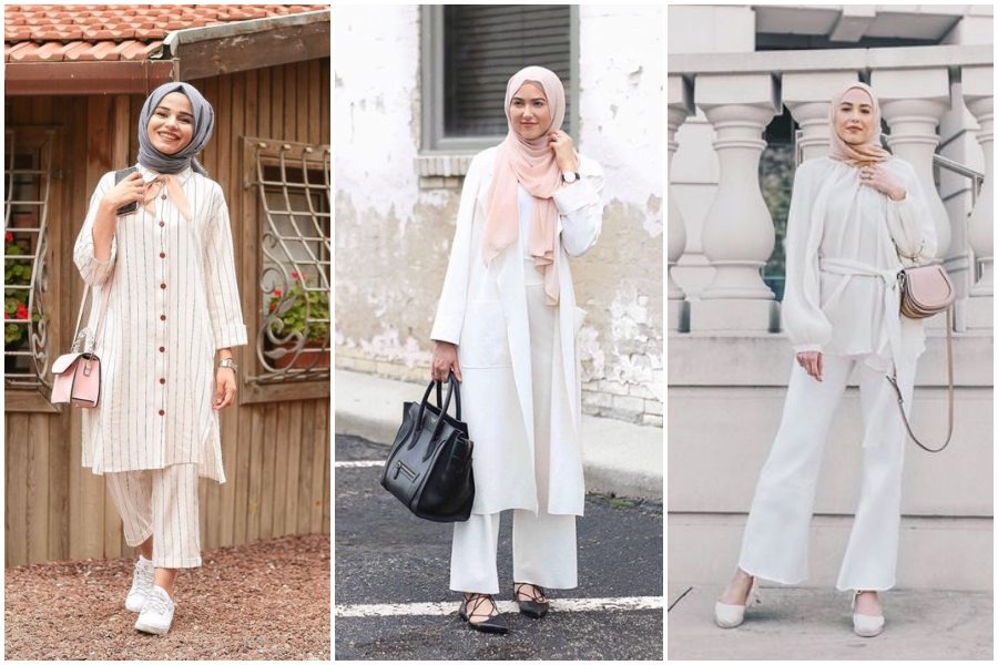 9 OOTD  Hijab  Dengan Baju  Putih  Cocok untuk Lebaran Womantalk