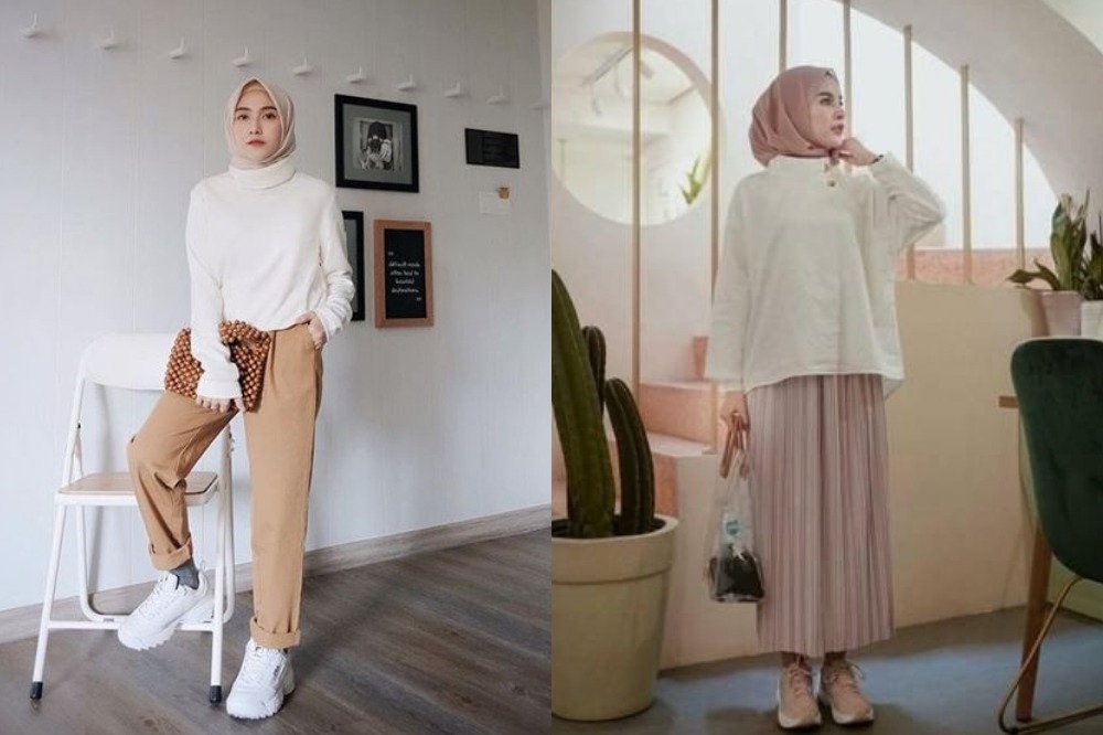 7 OOTD Hijab dan Baju Putih untuk Lebaran Tercantik, Bikin Pangling dan