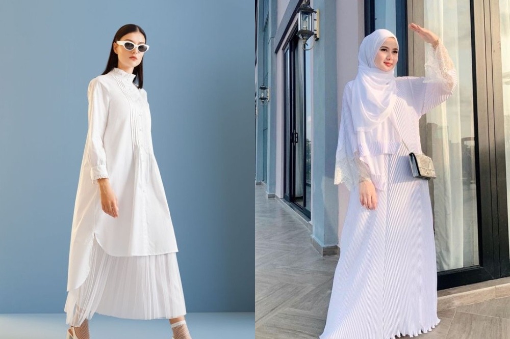 7 OOTD Kaftan Putih  Untuk Semua Bentuk Tubuh Cantik Untuk 