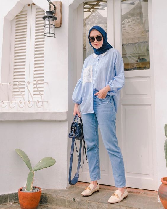 8 Tips Style Hijab  Kekinian  Simpel Dari Celana  Kulot 