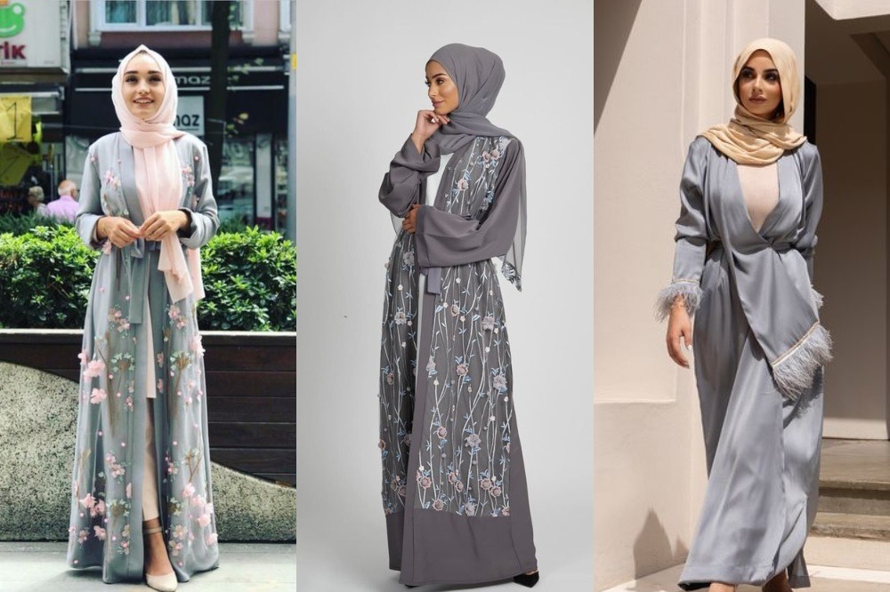 7 Padu Padan Hijab yang Cocok untuk Abaya Abu  Abu  yang 