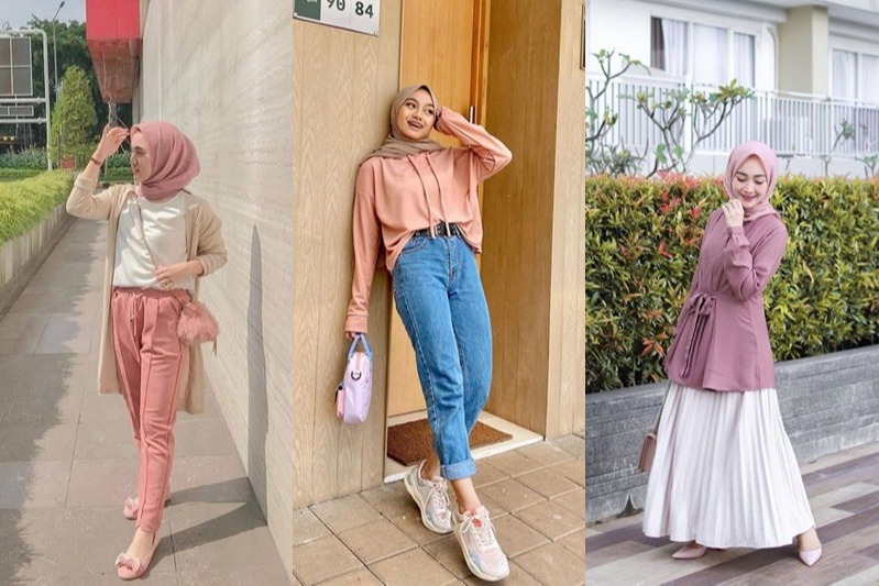 7 Padu  Padan  Hijab dan  Baju  Warna Pink Salem Womantalk