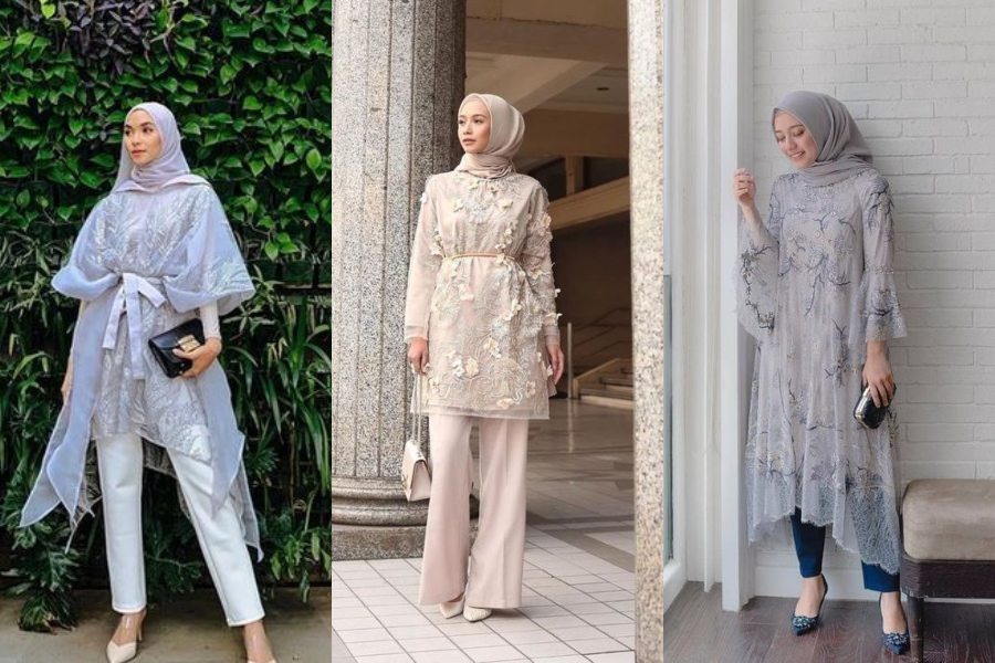 8 Model Baju Pesta Brokat Dan Celana Panjang Untuk Hijaber Womantalk